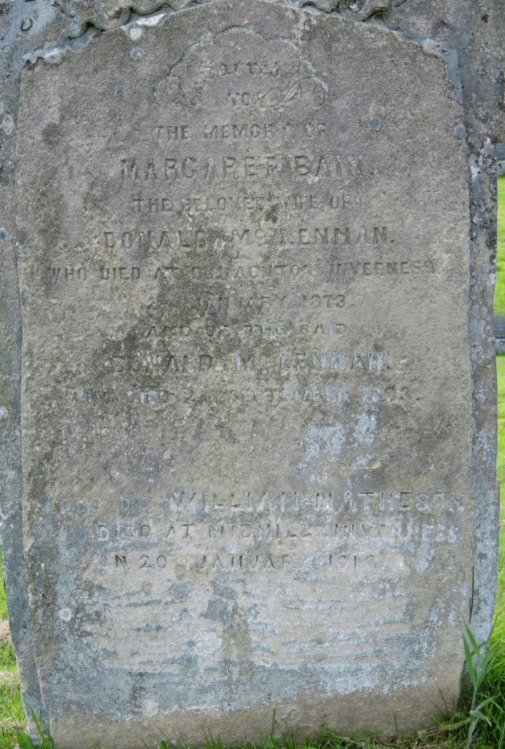 Photo of headstones/Donald McLennan d1873 hdstn Avoch chyd